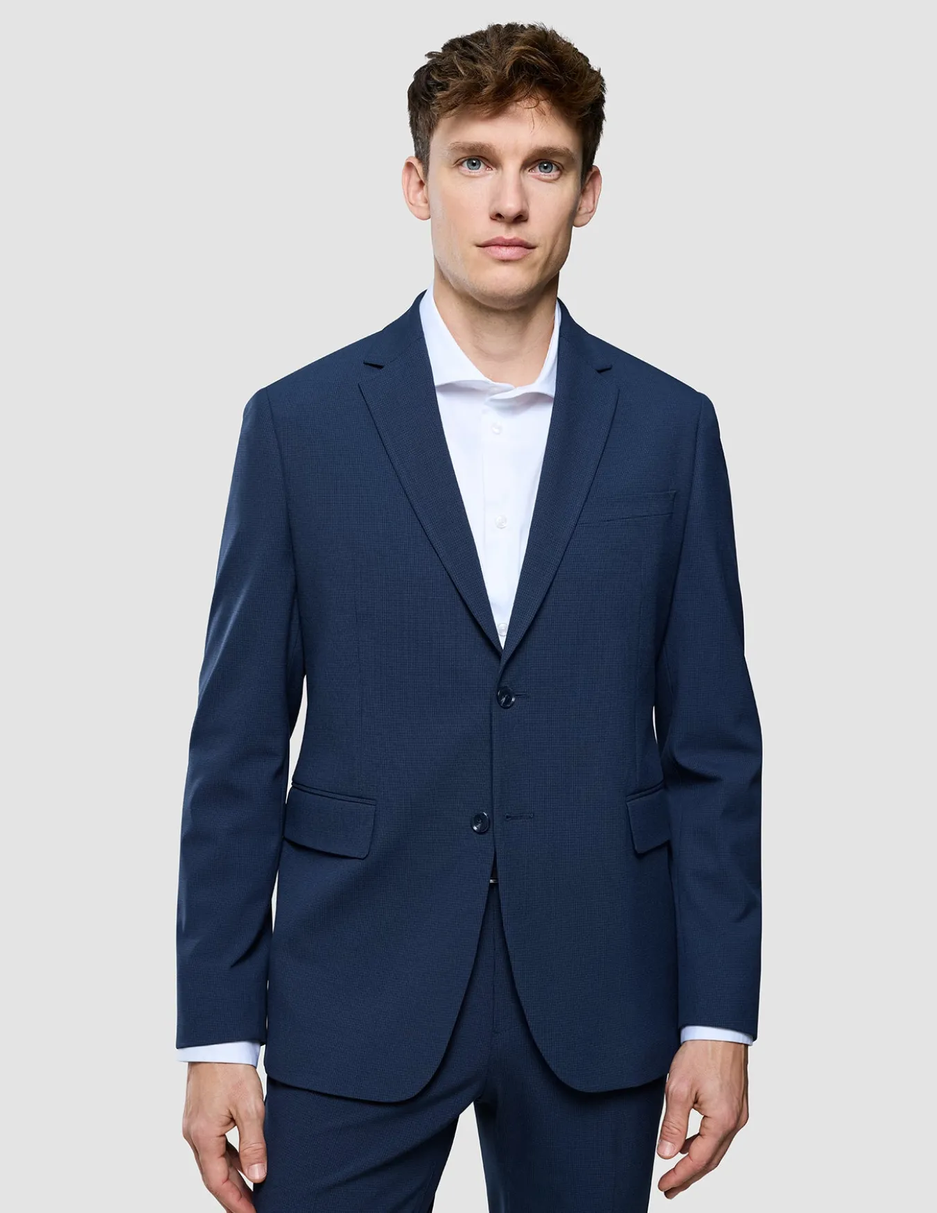 Essential Blazer Slim Navy Checks