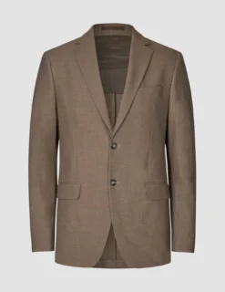 Essential Blazer Slim Saddle Brown Melange
