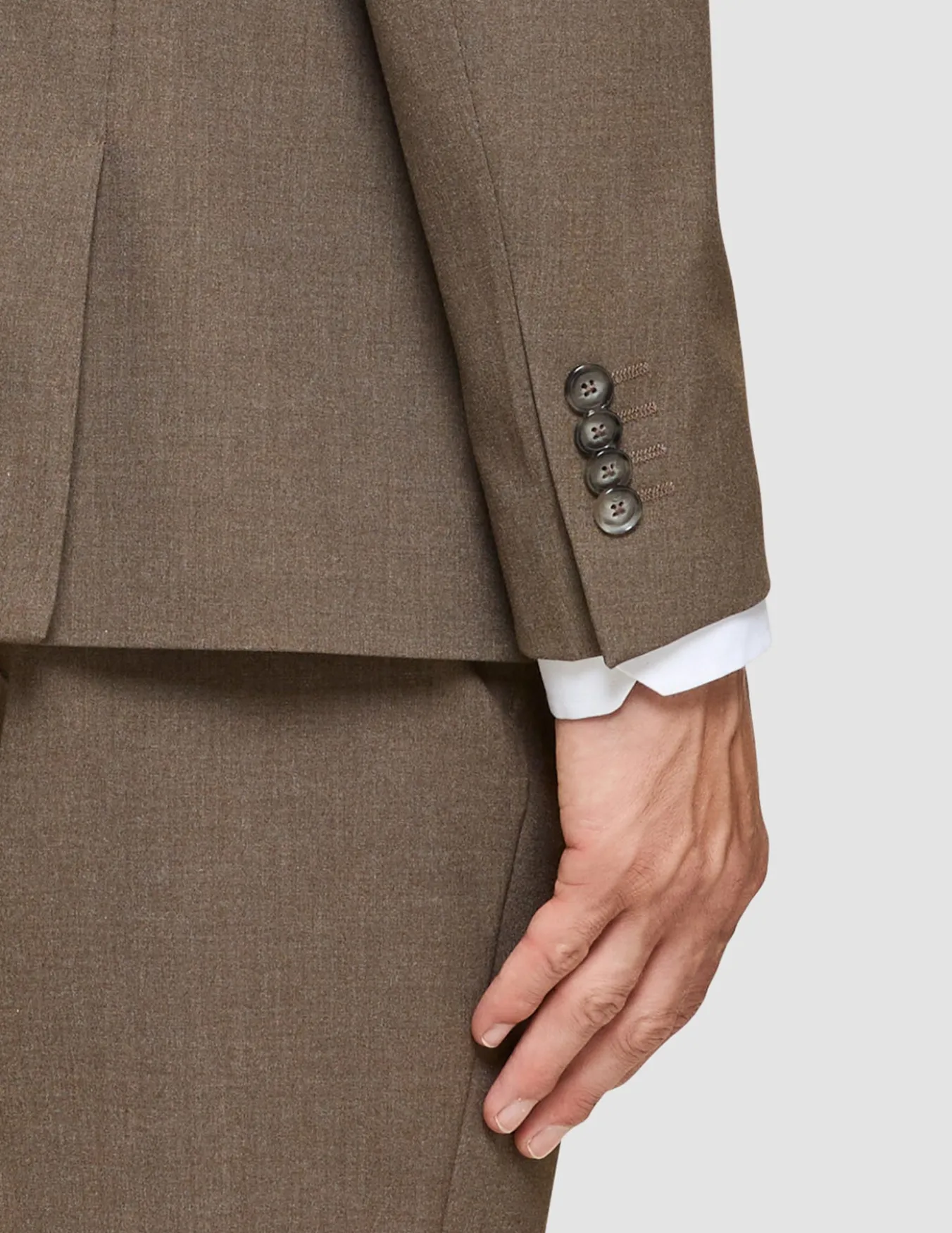 Essential Blazer Slim Saddle Brown Melange