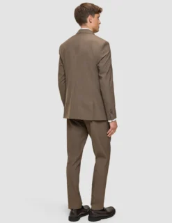 Essential Blazer Slim Saddle Brown Melange