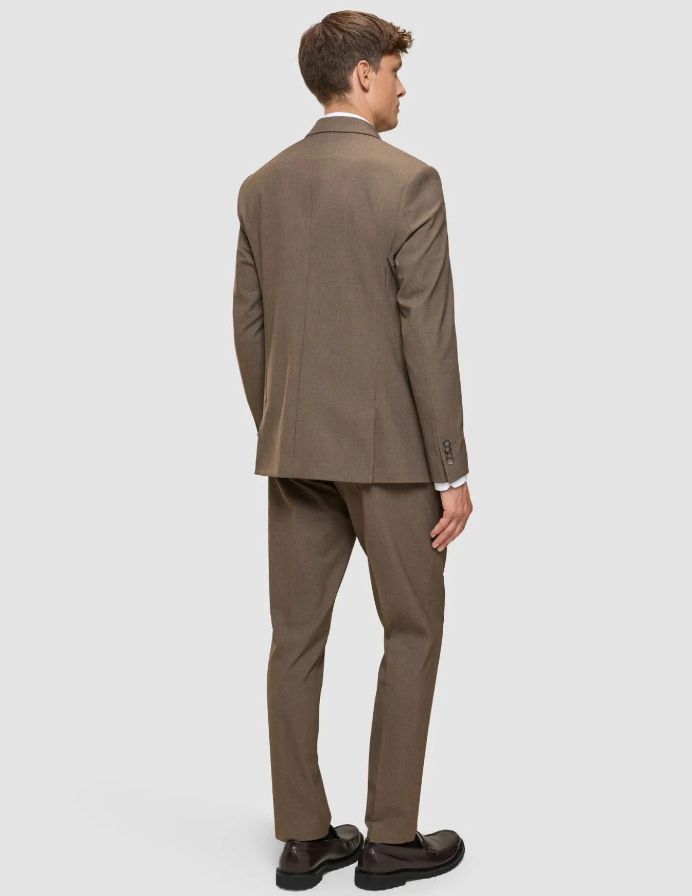Essential Blazer Slim Saddle Brown Melange