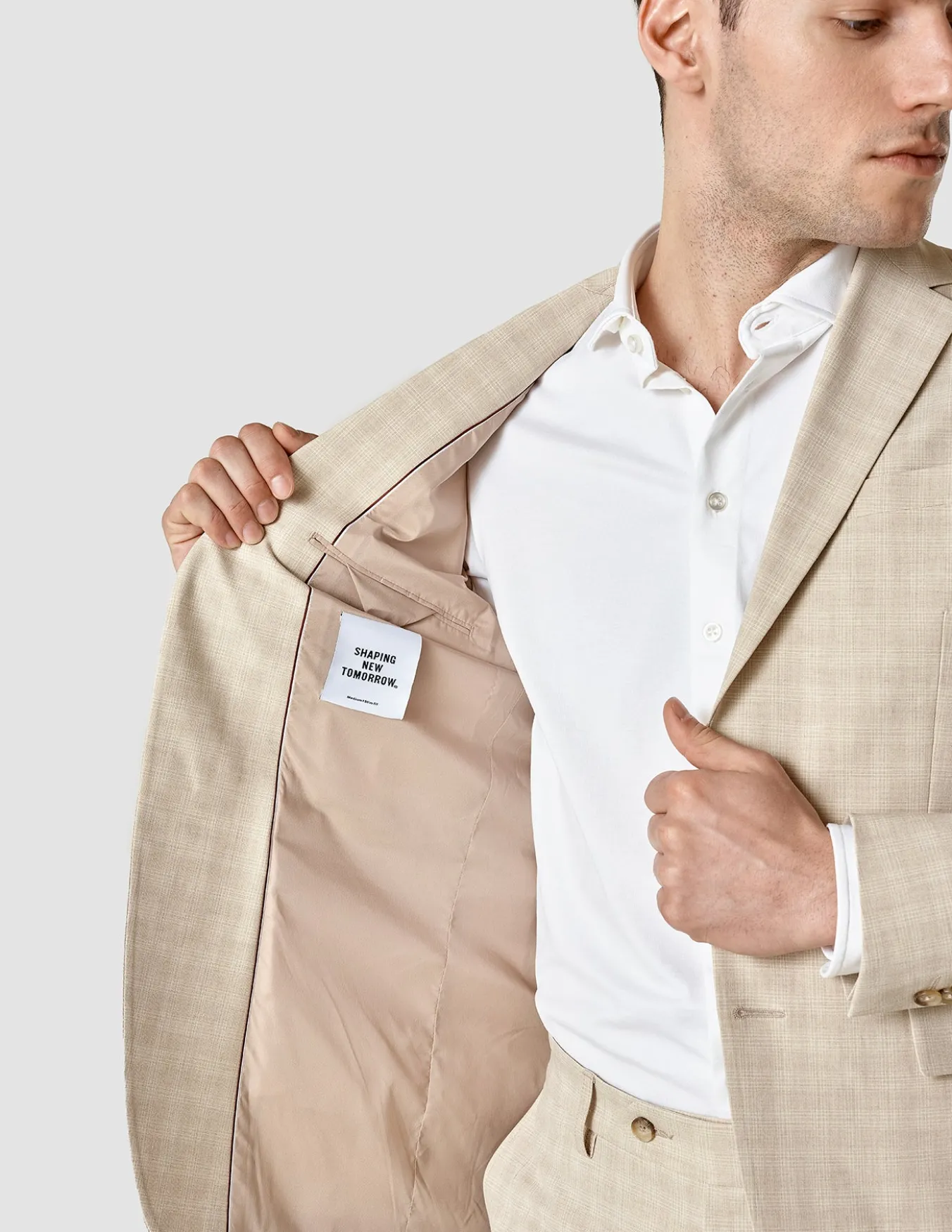 Essential Easy Blazer Slim Warm Sand