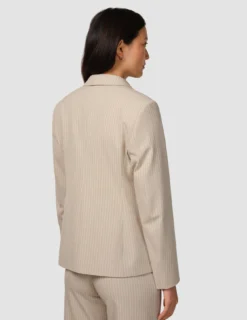 Essential Fitted Blazer Island Sand Pinstriped
