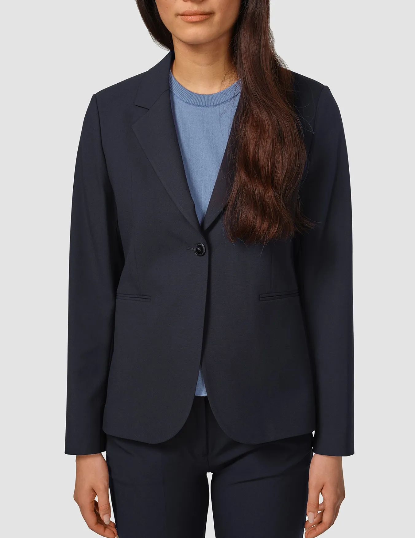 Essential Fitted Blazer Midnight Blue