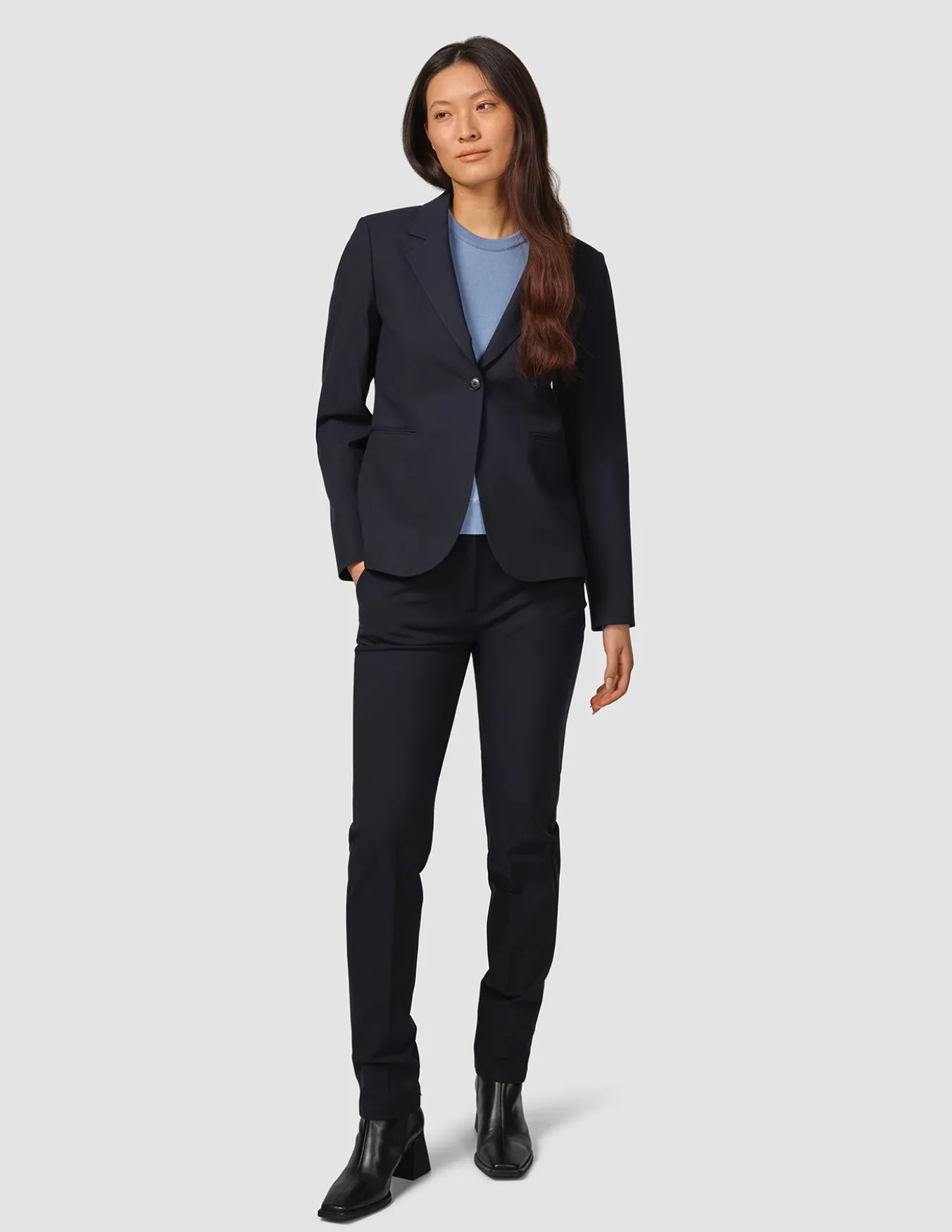 Essential Fitted Blazer Midnight Blue