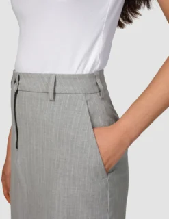 Essential Maxi Skirt Light Grey Pinstriped