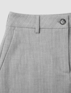Essential Maxi Skirt Light Grey Pinstriped