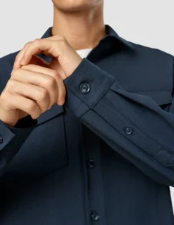 Essential Overshirt Navy Melange