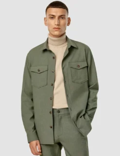 Essential Overshirt Nightfall Green Melange