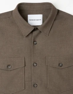 Essential Overshirt Saddle Brown Melange