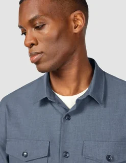 Essential Overshirt Storm Blue Melange