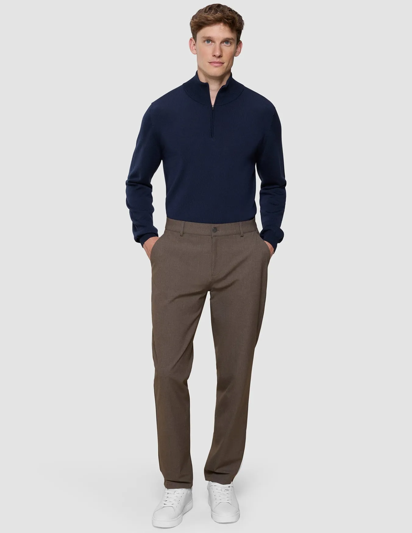 Essential Pants Regular Saddle Brown Melange
