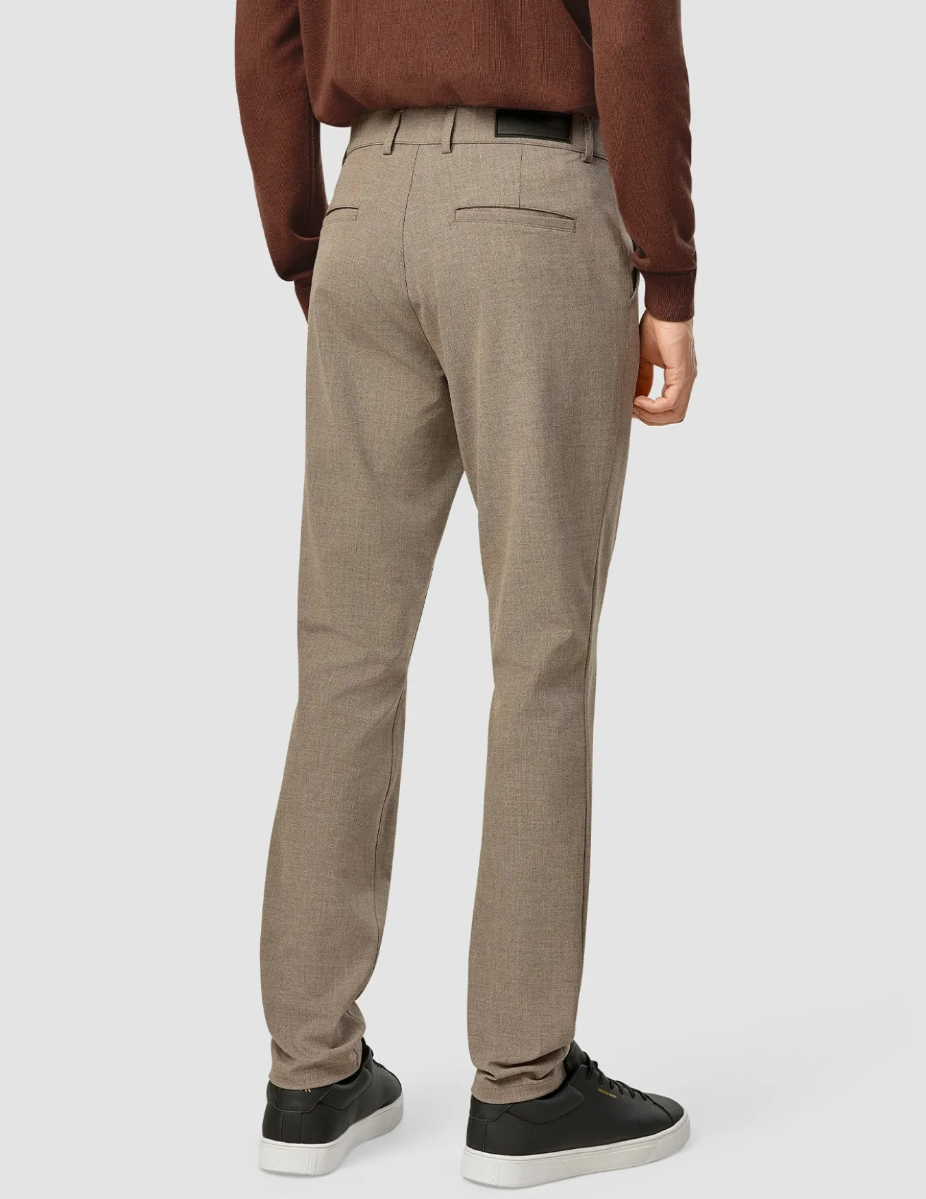 Essential Pants Slim Dark Beige Melange