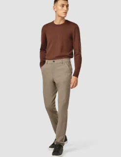 Essential Pants Slim Dark Beige Melange