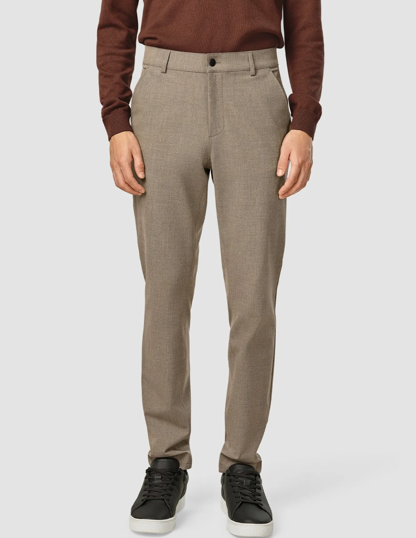 Essential Pants Slim Dark Beige Melange