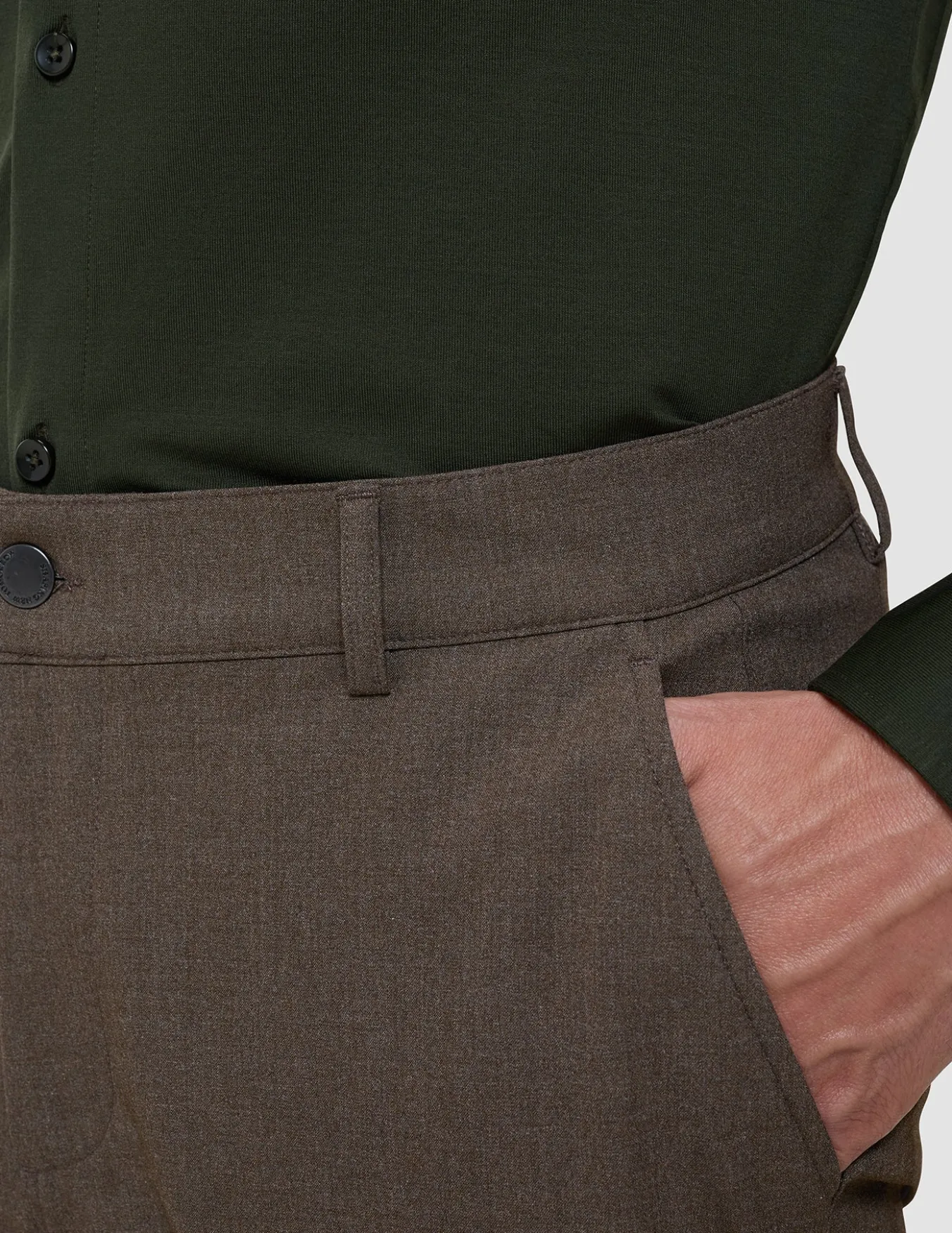 Essential Pants Slim Saddle Brown Melange
