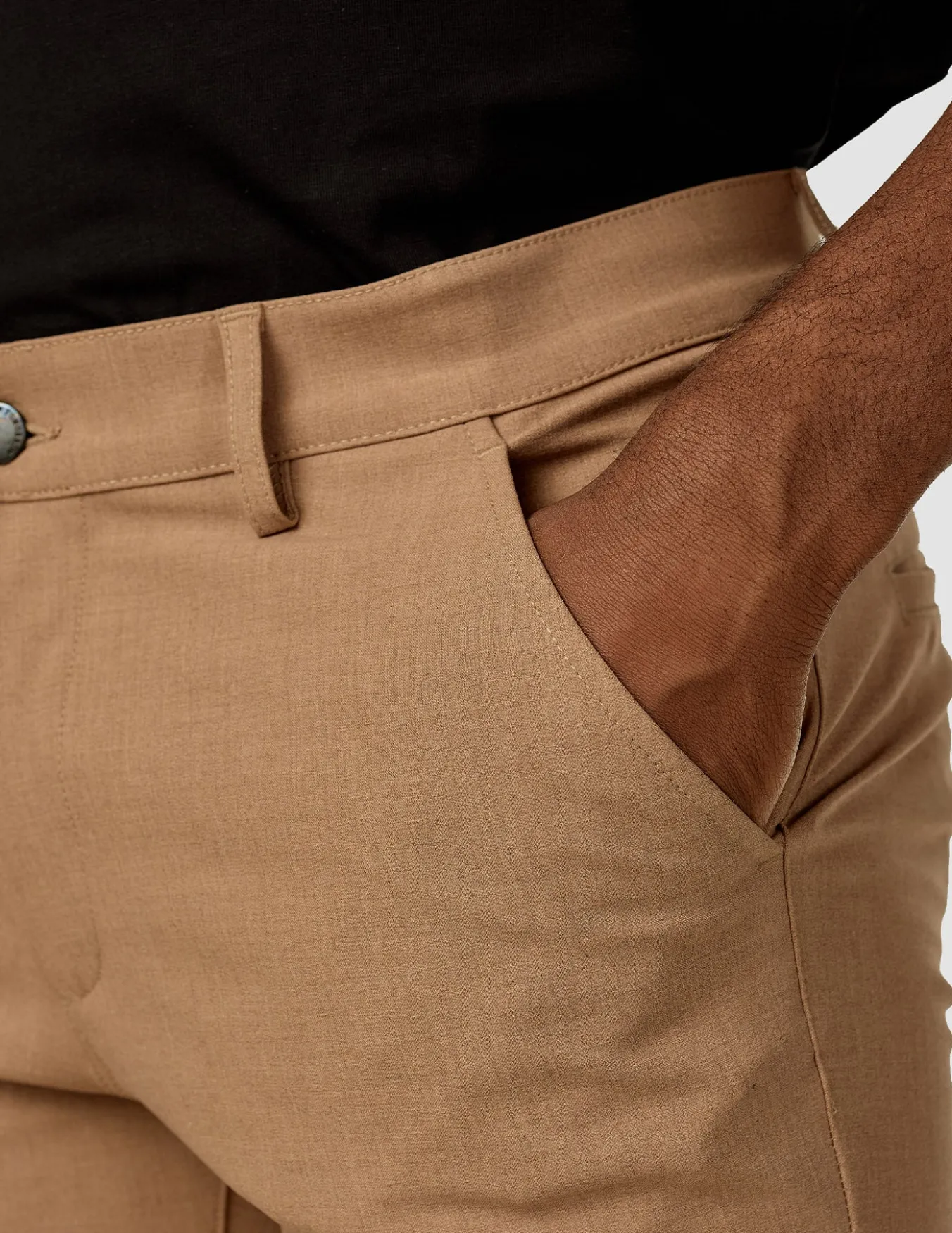 Essential Pants Slim Sand Melange