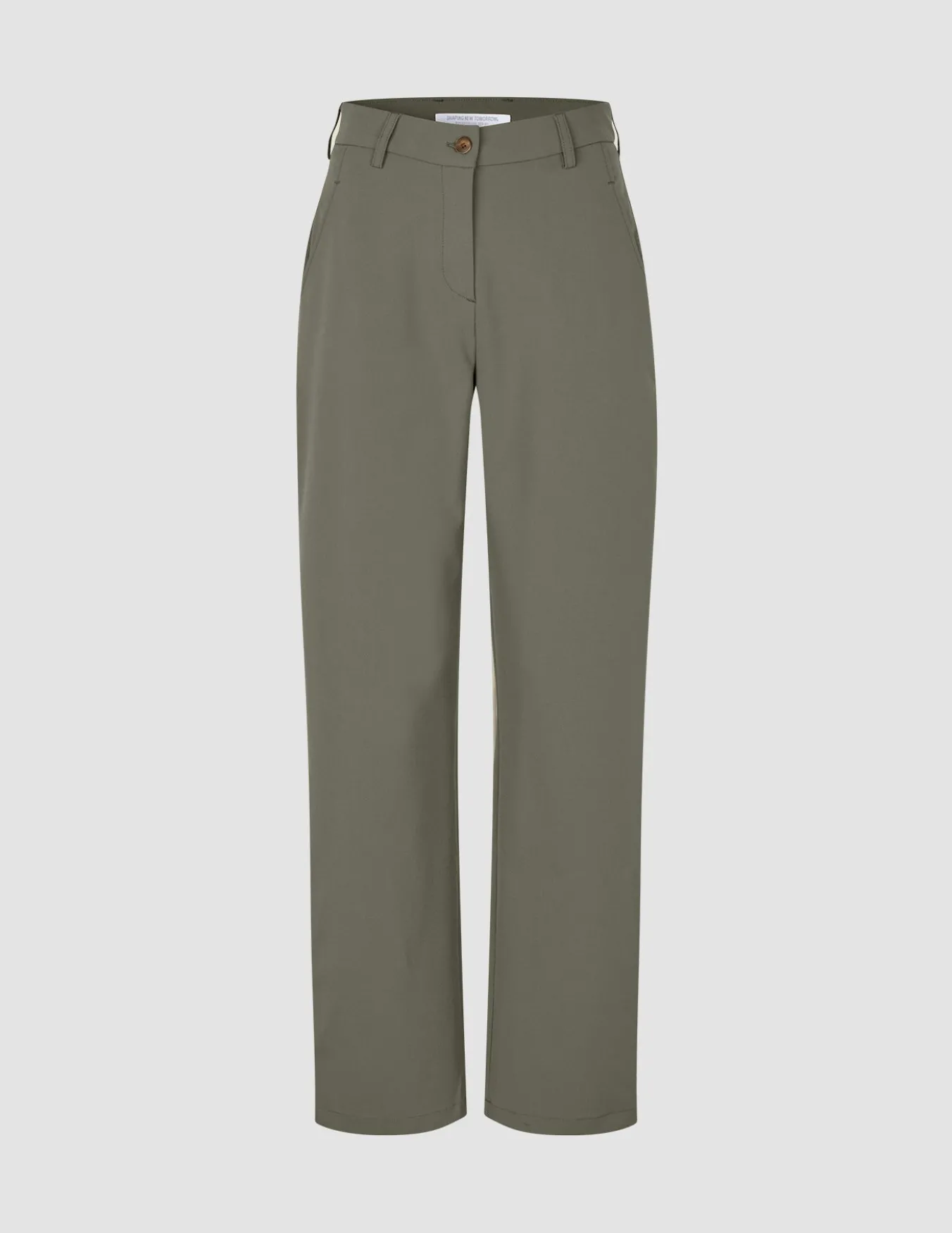 Essential Pants Straight Dark Olive