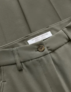 Essential Pants Straight Dark Olive