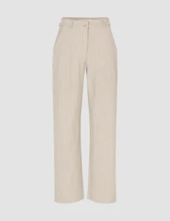Essential Pants Straight Island Sand Pinstripe