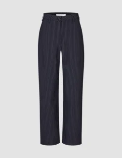 Essential Pants Straight Navy Pinstripe