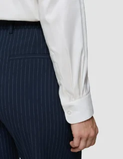 Essential Pants Straight Navy Pinstripe