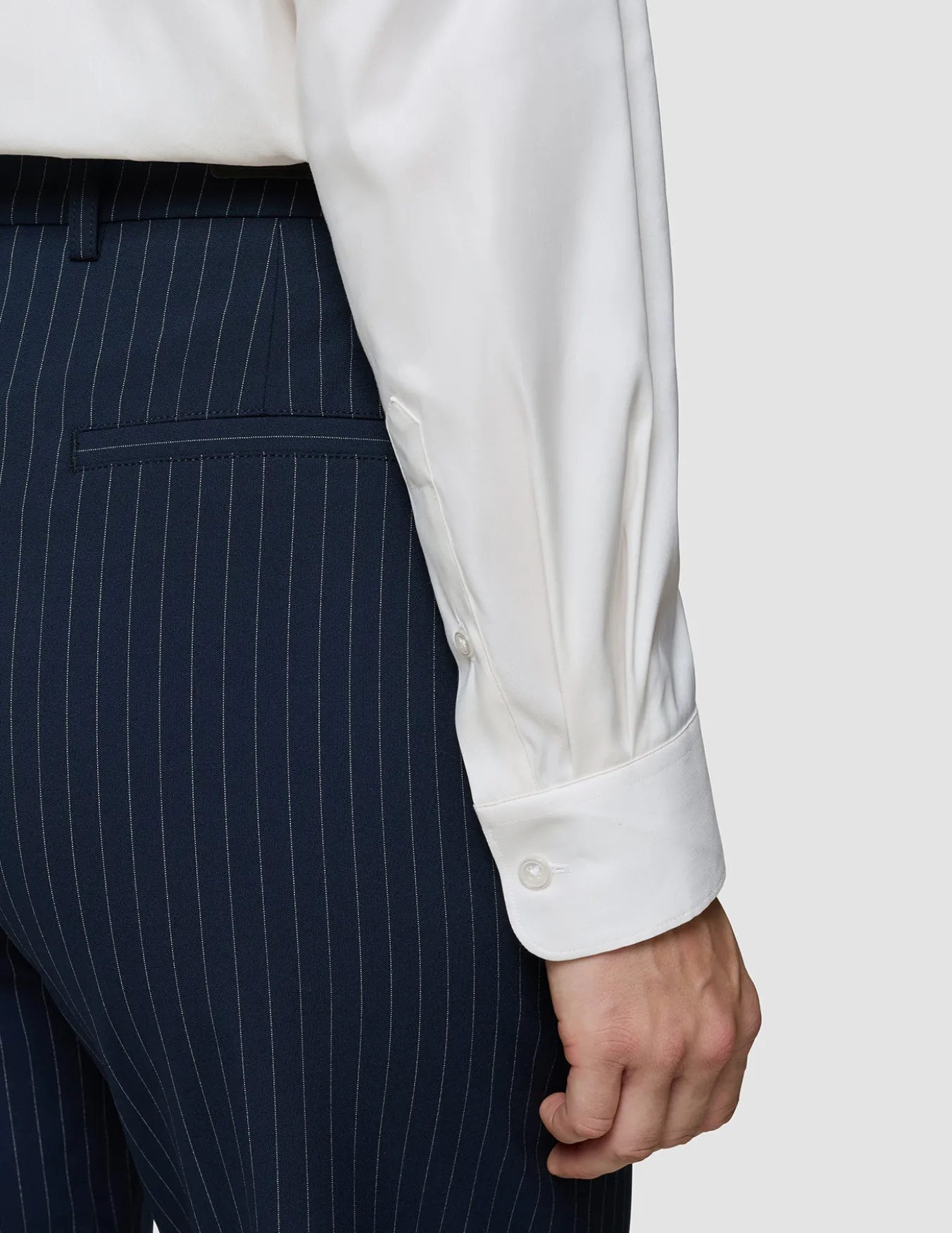 Essential Pants Straight Navy Pinstripe
