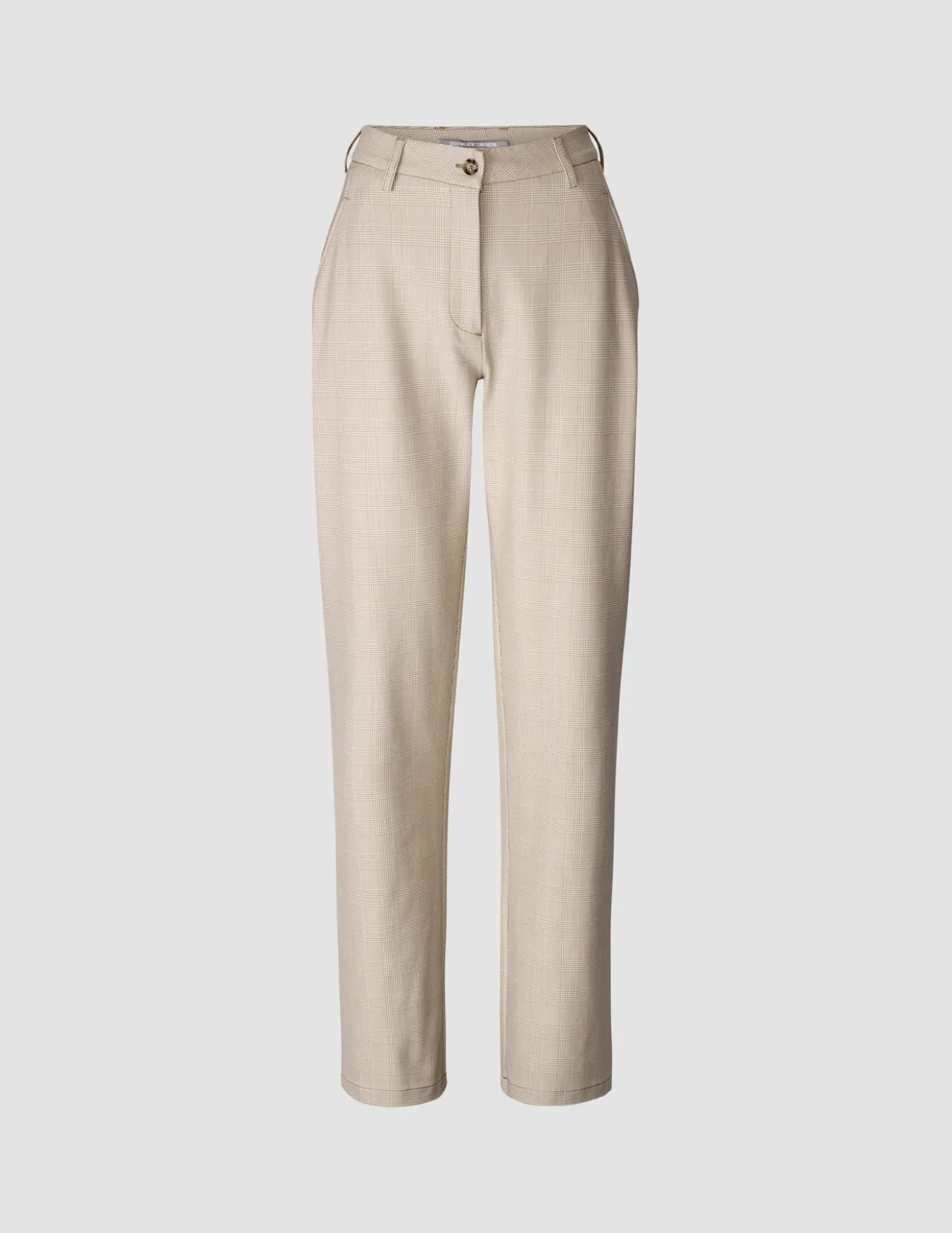 Essential Pants Straight Toffee Check