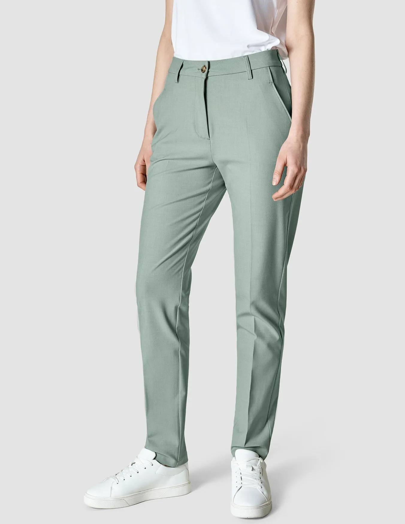 Essential Pants Tapered Calm Green Melange