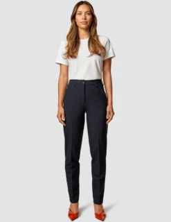 Essential Pants Tapered Navy Pinstripe