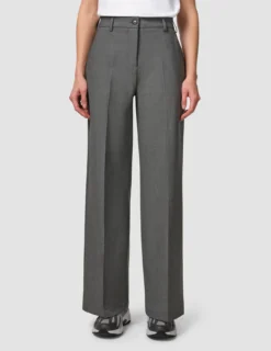 Essential Pants Wide Dark Grey Melange