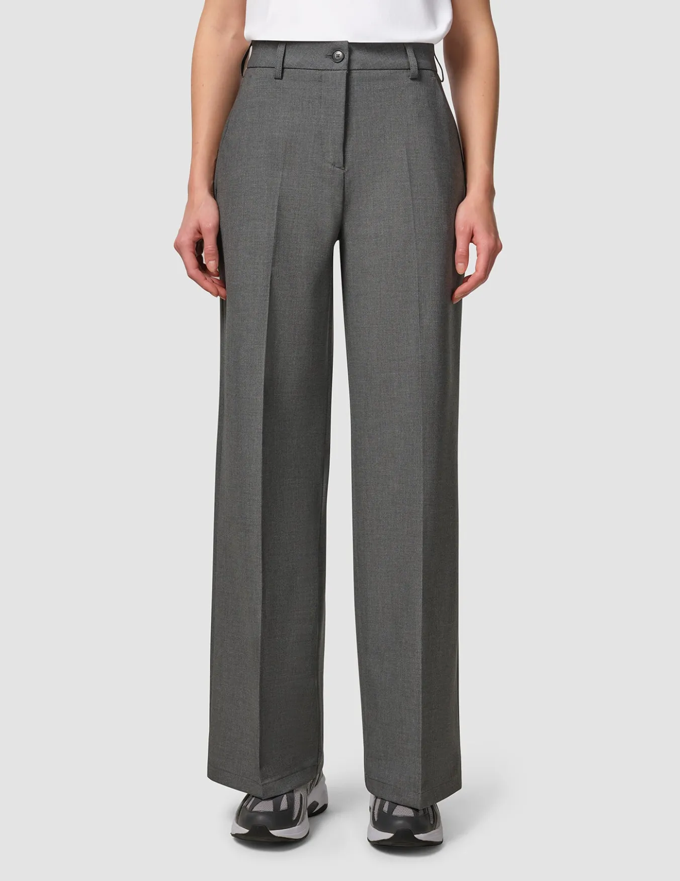 Essential Pants Wide Dark Grey Melange