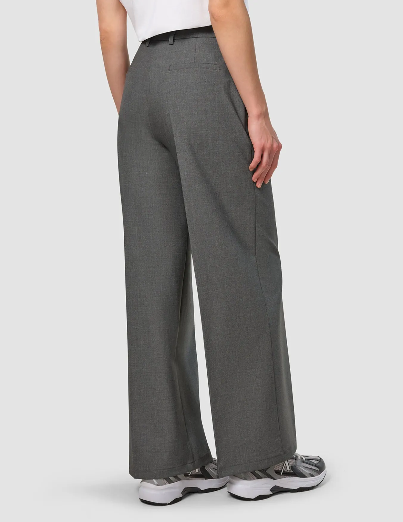 Essential Pants Wide Dark Grey Melange