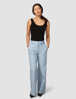 Essential Pants Wide Sky Blue Melange