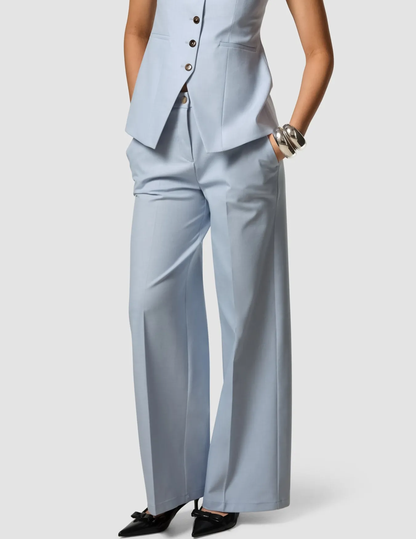 Essential Set Long Vest & Wide Pants