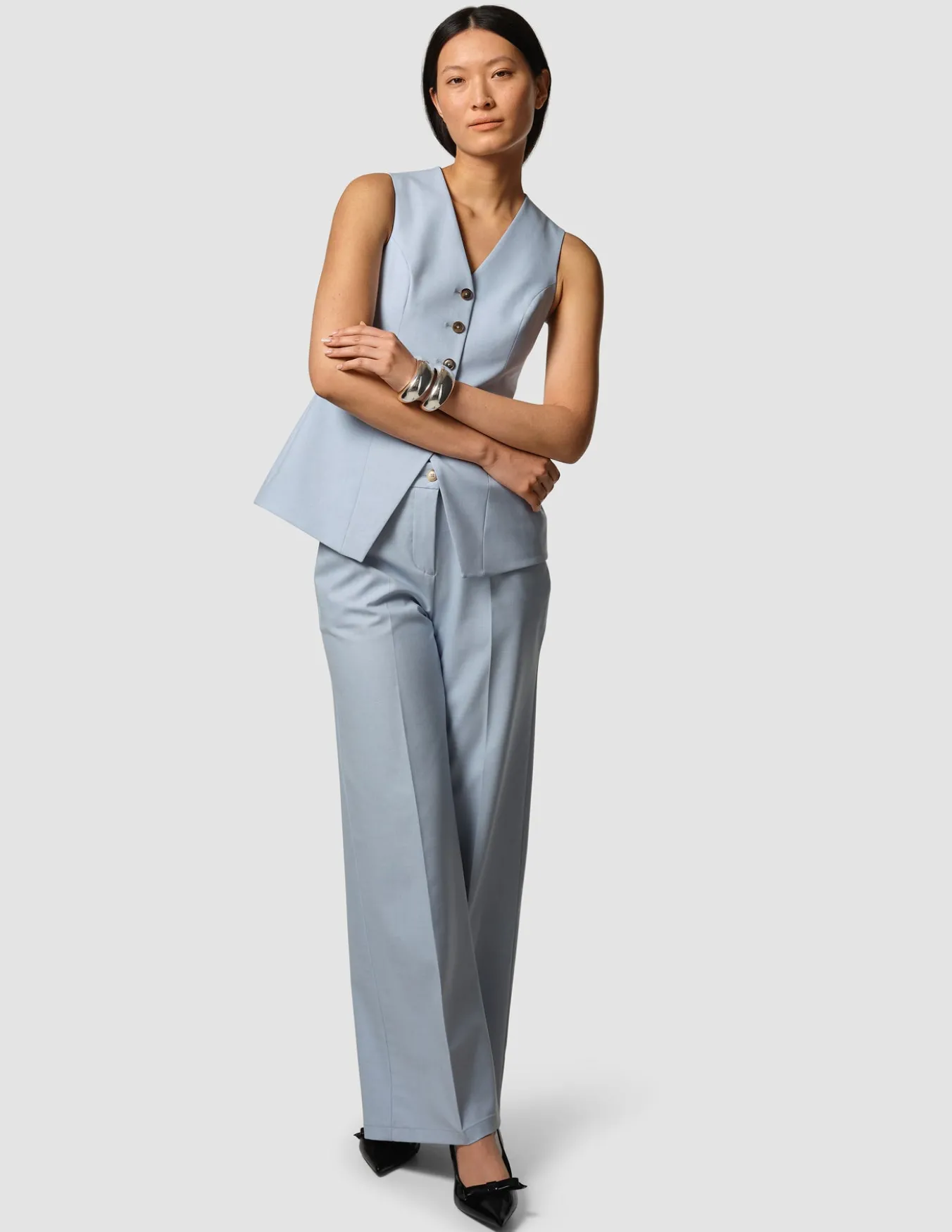 Essential Set Long Vest & Wide Pants