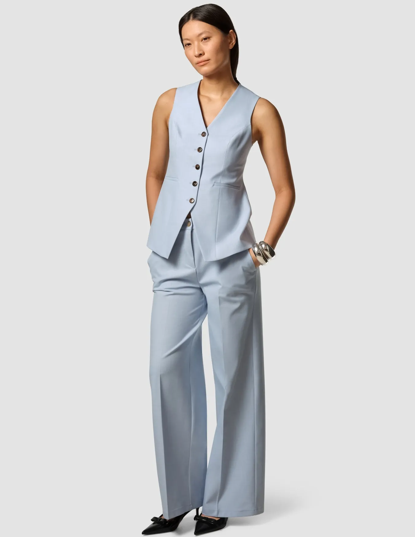 Essential Set Long Vest & Wide Pants
