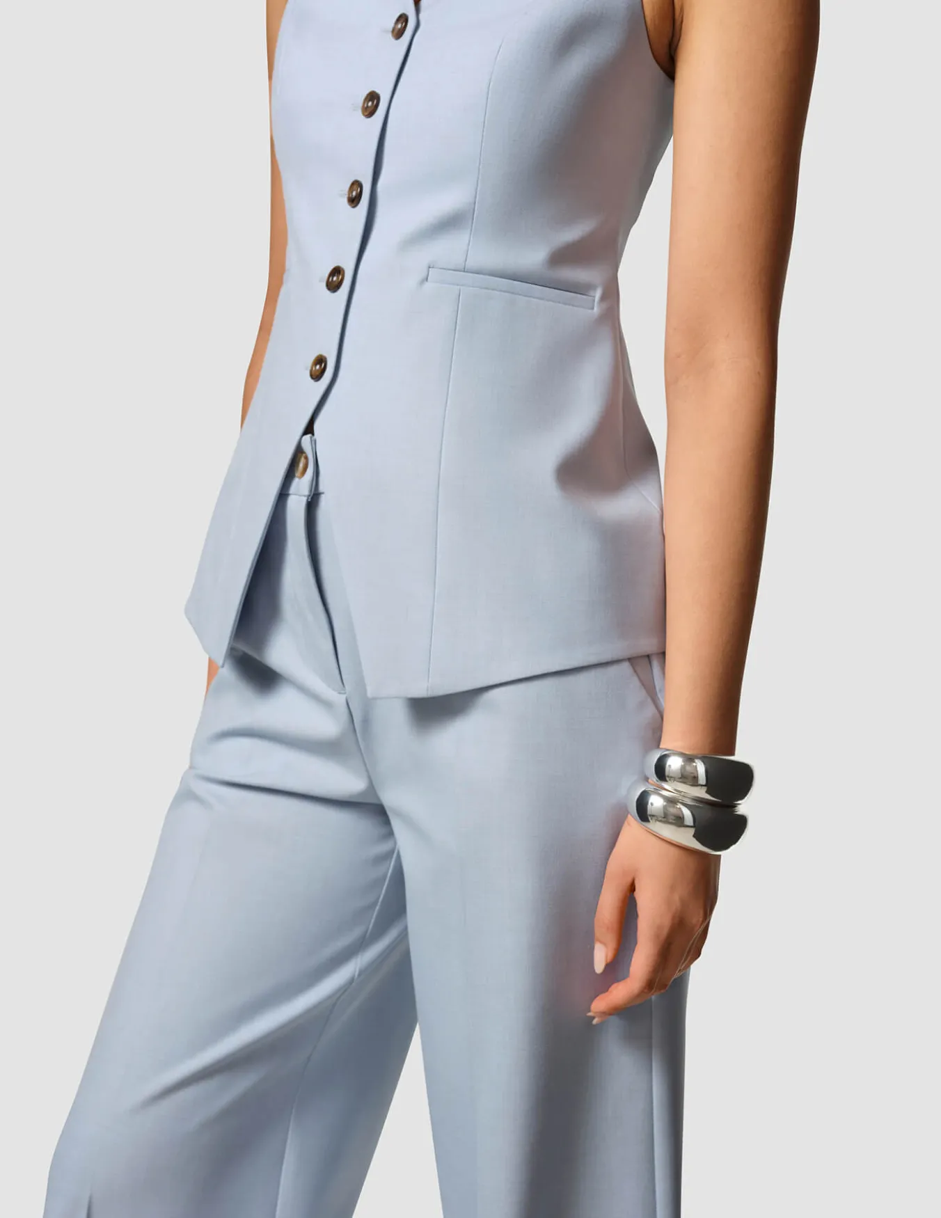 Essential Set Long Vest & Wide Pants