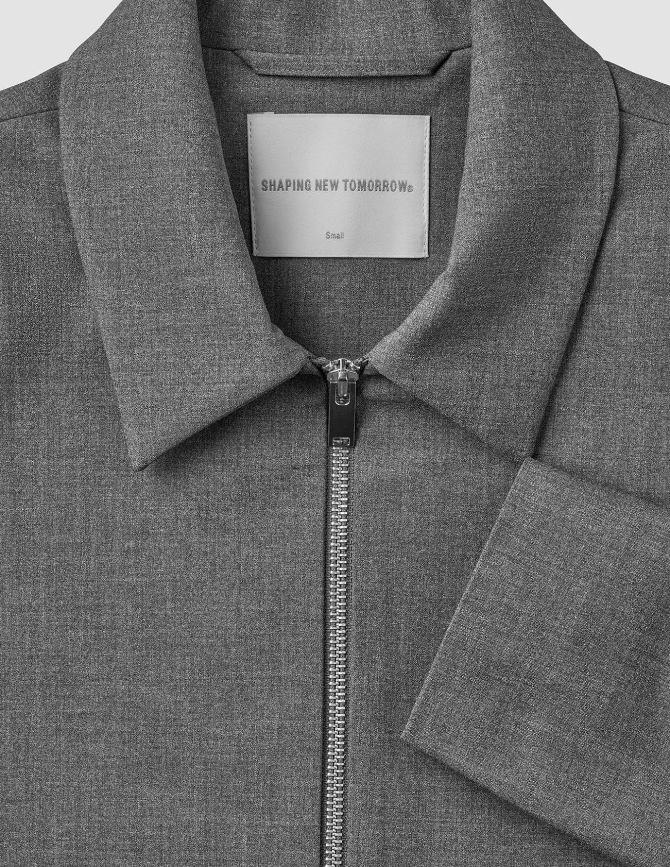 Essential Short Zip Jacket Dark Grey Melange