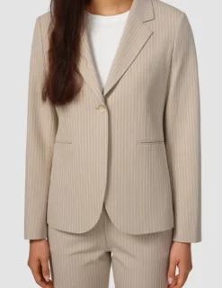 Essential Suit Island Sand Pinstripe Fitted Blazer & Straight Pants