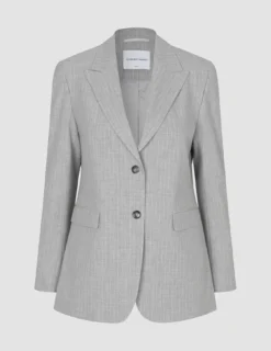 Essential Suit Light Grey Pinstripe Blazer & Wide Pants