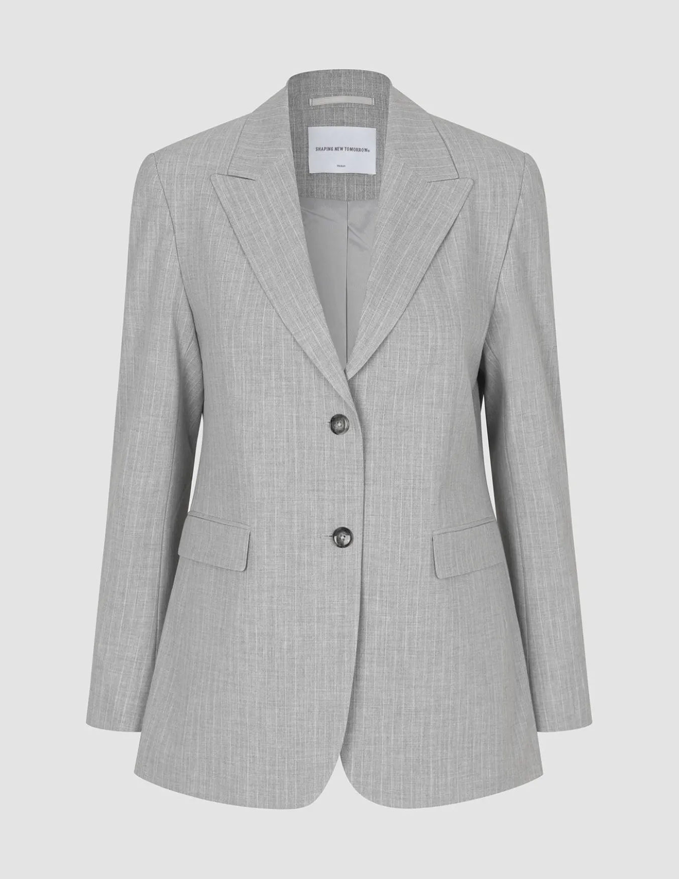 Essential Suit Light Grey Pinstripe Blazer & Wide Pants