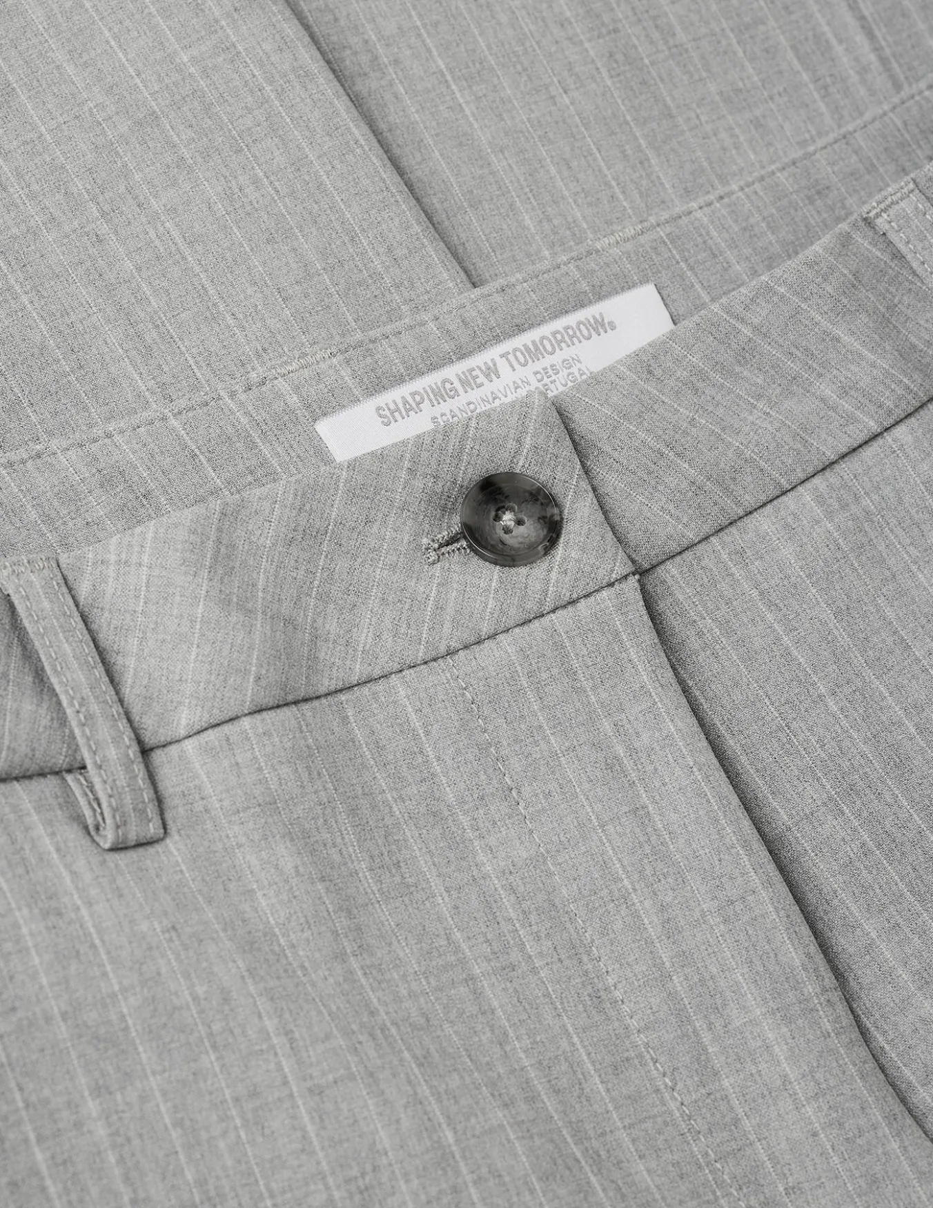 Essential Suit Light Grey Pinstripe Blazer & Wide Pants