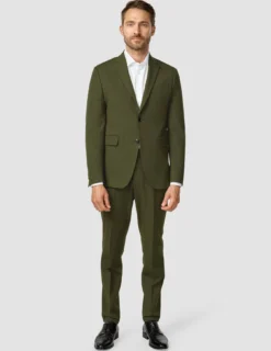 Essential Suit Moss Green Pinstripe