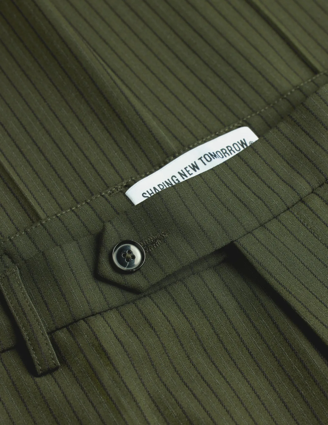 Essential Suit Moss Green Pinstripe