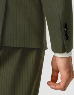 Essential Suit Moss Green Pinstripe