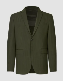 Essential Suit Moss Green Pinstripe