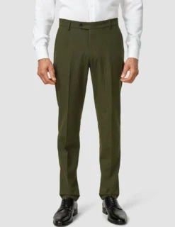 Essential Suit Pants Regular Moss Green Pinstripe
