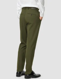 Essential Suit Pants Regular Moss Green Pinstripe
