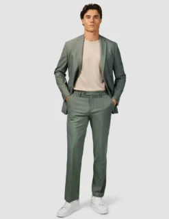 Essential Suit Pants Relaxed Fit Green Melange